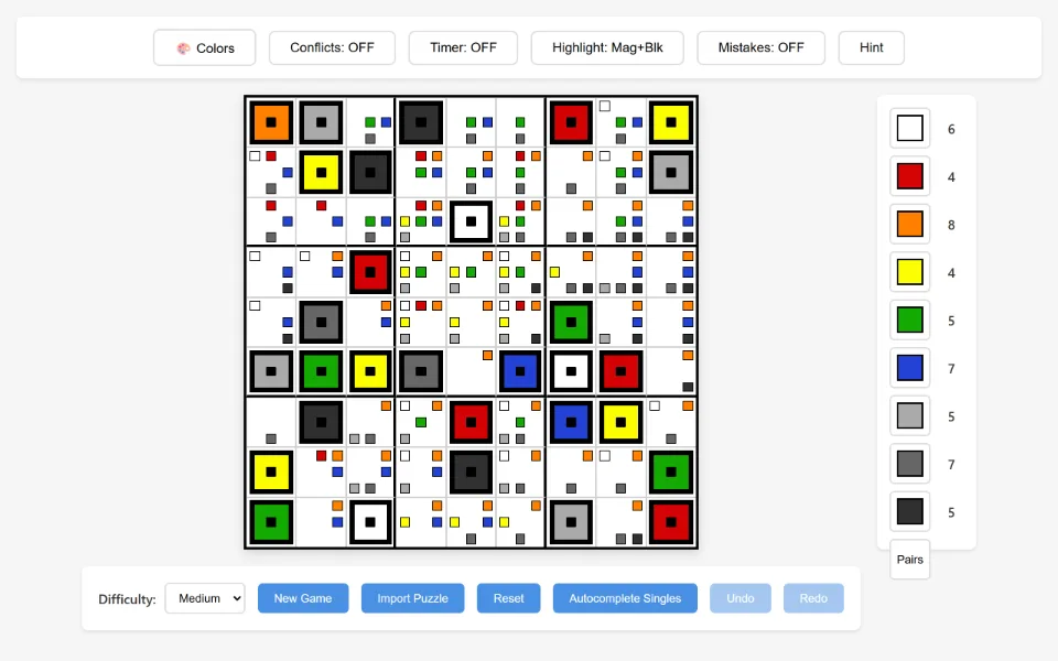 A Color Sudoku board